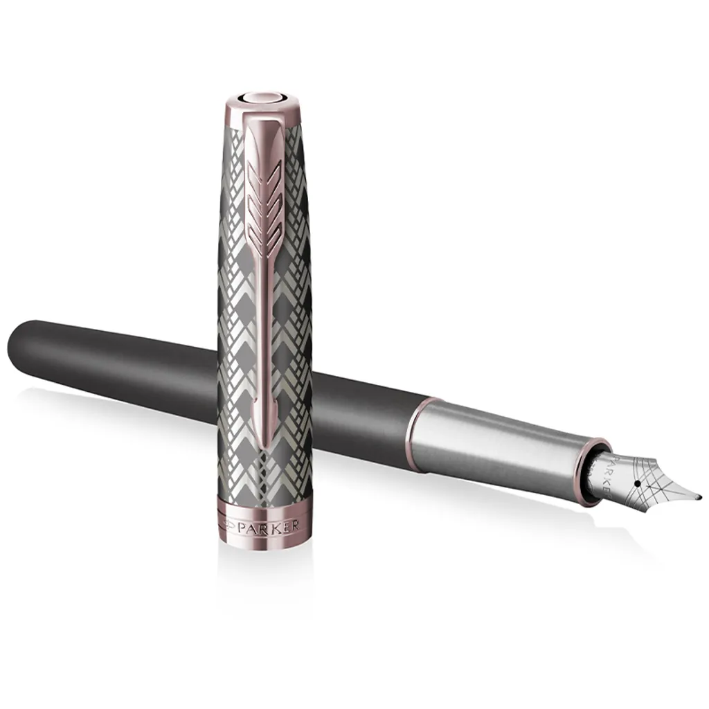【PARKER 派克】18K金 卓爾致臻系列 墨灰 F尖 鋼筆 2119788✿50B005